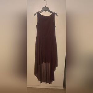 Xhilaration Wine High-Low Chiffon Dress
